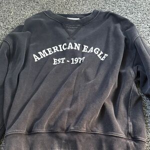 American Eagle Outfitters Men's Dark Gray Crewneck Sweater